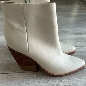 Marc Fisher ltd White Leather Ankle Boots